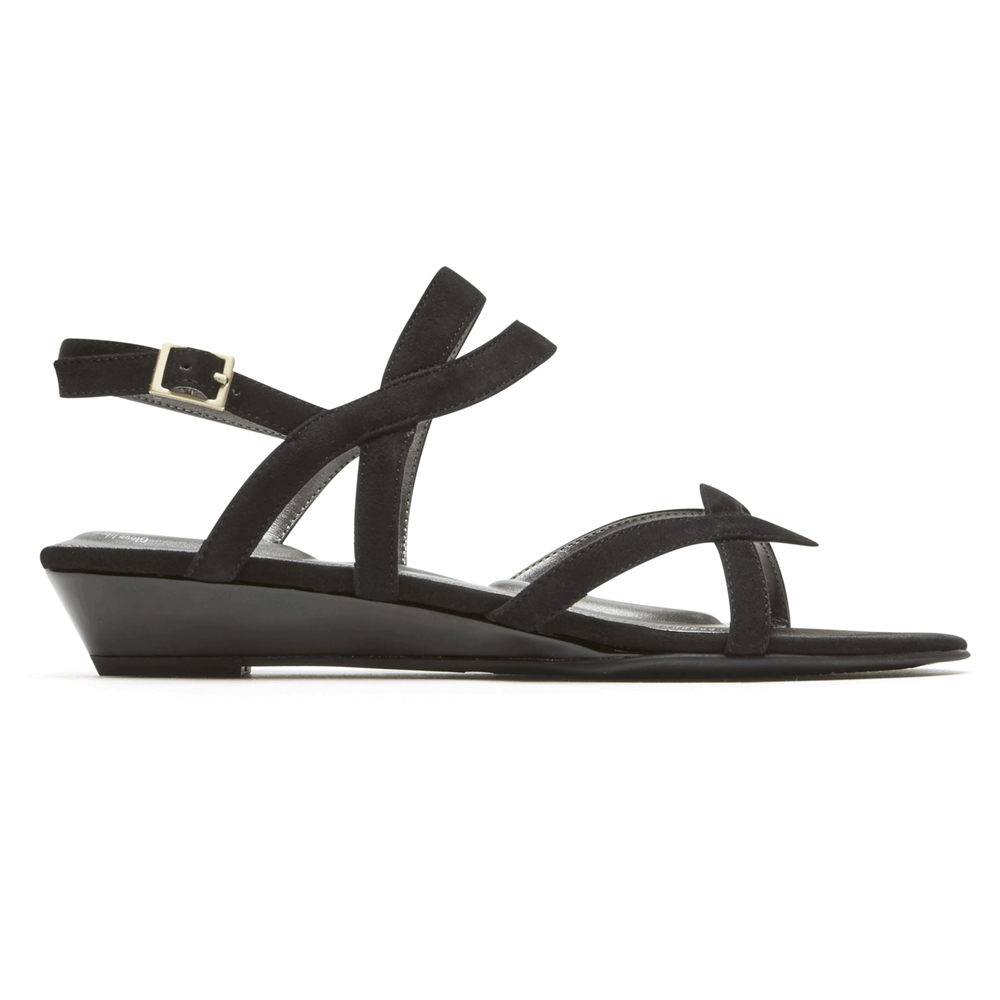 Rockport Womens Sandals Black - Total Motion Zandra Slingback - UK 917-KEPYHC